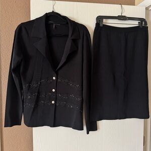 BCBGMaxAzria Black Knit skirt set